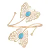 Pulsera Metálica Transfronteriza Europea y Americana Personalizada Mariposa Hojas Flores Geométrico Nicho Diseño de Alta Gama Abierta Ajustable