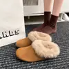 Chinelos Casuais Meio Novos Femininos para Exterior Slip-on Quentes Preguiçosos de Pelo 2026 Bico Fechado Outono Inverno Chinelos de Algodão Birken