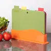 Set Creativo de Tabla para Preparación de Comida de Bebé Hecho de Paja de Trigo y Plástico PP, Juego de Cuatro Tablas de Cortar para Organización de la Cocina