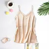 Nuevo Estilo Satén de Seda Artificial Camisola para Mujer Holgada Talla Grande Camisa Base Ropa Exterior Top Interior Chaleco sin Mangas