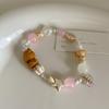 Pulsera de gatito de madera para mujer, diseño de nicho con sentido, retro, personalidad, versátil, con cuentas de piedra natural ópalo
