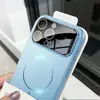 Spray de tacto mate para PC con Windows grande para iPhone 16 Pro, funda de teléfono con succión magnética de anillo delgado, anticaídas para Apple 15