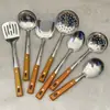 Espátula de Acero Inoxidable, Cuchara para Sopa, Colador, Espátula para Freír, Cuchara para Arroz, Espátula Doméstica para Cocinar, Utensilios de Cocina, Juego de Utensilios de Cocina