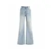 Calça Jeans Bootcut Azul Claro Sem Ajuste nas Pernas para Mulheres Outono 2025 Nova Cintura Alta Solta Efeito Emagrecedor Flare Comprimento Total