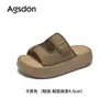 Pantuflas Augu Shiden de Suela Gruesa para Mujer 2026 Nuevo Estilo Veraniego de Alta Gama Sandalias Deportivas para Exteriores que Aumentan la Altura para Combinar con Faldas