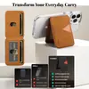 Adecuado para Apple 17Promax y teléfonos universales Android, Soporte magnético para tarjetas, Protección antirrobo contra deslizamiento, Anillo magnético Magsafe, Piel de PU
