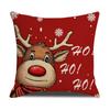 Amazon Transfronterizo Más Vendido Funda de Almohada Navideña Estampado de Dibujos Animados de Papá Noel Lino Alfombrilla de Almohada Decoración Festiva