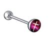 Joia para piercing corporal de fabricante Europeia e Americana vários padrões de cores misturadas Aço inoxidável haste reta com gota prego de língua