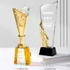 Troféu de cristal criativo, troféu de madeira, prêmio para funcionários de destaque, item comemorativo, envio expresso no mesmo dia, gravação gratuita