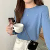 Suéter de Punto Versátil para Mujer, Camisa Base Suave y Sedosa, Moda Casual Perezosa de Otoño e Invierno, Top Interior de Manga Larga