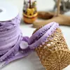 Borda Elástica Colorida Plissada com Ruffle Flocado para Decoração de Bainha de Vestido de Mini Boneca DIY Borda com Elástico