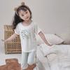 [Sensación Fresca] Ropa con Aire Acondicionado, Conjunto de Pijama Delgado para Niños, Ropa para Casa Cocos para Hombre y Mujer, Pantalones, Manga Corta, Categoría A, Antibacterial 7A