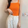 Top de Design de Nicho Estilo Francês com Alça Fina Interna Popular na Internet ins Tendência Cor Sólida Para Usar por Cima Colete de Tricô para Mulheres no Verão