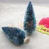 Árbol de Navidad Mini Transfronterizo Seda de Sisal Azul-Verde Árbol de Navidad Pequeño Adornos de Escritorio Torre de Nieve Pino 3-23cm