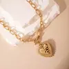 Moda Retro Transfronteriza Europea y Americana Personalizada Collar de Hierro Dorado Corazón Simple Girasol Aleación Colgante Exagerado