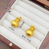 Pingente Saco da Sorte Estilo Wei Xue Ouro Areia Antigo Cravejado com Diamantes Escovado Pingente Saco da Sorte Banhado a Ouro Cobre Acessórios DIY Atacado