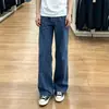 Nuevos pantalones de trabajo azules estilo francés para hombre, jeans vintage lavados ligeramente acampanados, pantalones rectos anchos casuales holgados para hombre