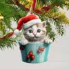 Pingente de Natal Série Gatinho Novo Transfronteiriço Cabides de Natal Decorações de Festa Pingente para Mochila Pingente para Carro