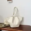 Bolsa tote de alta qualidade, minimalista, para mulheres, nova moda 2026, grande capacidade, versátil, para o dia a dia, bolsa de ombro plissada