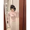 Nuevo Suéter de Punto Irregular de Manga Larga para Otoño e Invierno, Camiseta Base para Mujer, Top Holgado Adelgazante