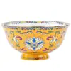 Juego de vajilla de cerámica de Jingdezhen, juego de cuencos y platos de color esmaltado, combinación de cuenco, plato y plato de porcelana ósea estilo palacio para uso doméstico