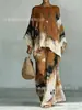 Novo conjunto de duas peças da moda casual para o dia a dia, com estampa transfronteiriça, gola redonda e manga longa, para mulheres