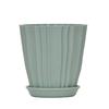 Suministro directo de fábrica Set de Amazon con base para escritorio interior de plástico verde engrosado maceta vertical abierta con rayas verdes