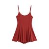 Vestido Falda de Tirantes Sexy Cintura Ajustada Estilo Puro Lustre Verano Nuevo Falda Corta + Pantalones Interiores Conjunto Sexy de Dos Piezas