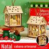 Presente de Natal Crianças Artesanal Cabana Jardim de Infância Aula de Natal Presente Luminária de Noite Bolsa de Material Artesanal