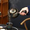 Tetera de Esmalte con Asa Lateral, Tetera para Aroma de Oficina y Hogar, Estufa Eléctrica de Cerámica para Té Resistente al Calor