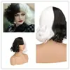Peluca de Cosplay de Bruja Kuira Blanco y Negro Transfronteriza Peluca Completa Rizada Corta Esponjosa Europea y Americana Fabricante Stock Listo Venta al Por Mayor