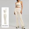 Traje de Yoga de Bloques de Color Ajustado, Cintura Alta, Levanta Glúteos, Traje de Fitness Adelgazante, Conjunto de Dos Piezas para Mujer