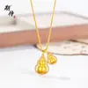 Collar de Calabaza Chapado en Oro al por Mayor con Diseño de Nicho, Lujo Ligero, Sensación de Alta Gama, Colgante de Fortuna Giratorio Incrustado con Diamantes, Joyería DIY para Mujeres