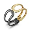 Pulsera Trendy de Patrón de Ola Irregular, Brazalete Liso Abierto, Suministro de Joyería de Gama Alta de Nicho para Comercio Exterior