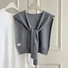 Elegante chal de punto, estilo coreano, nueva prenda exterior de primavera y otoño para mujer, chal de color liso, chal versátil de lana tejida, al por mayor