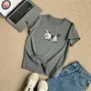 2026 Popular Tendência Ombré Franja Cavalo Pequeno Manga Curta Camiseta Ombro Normal Algodão Puro Versátil Redutor de Idade Super Bonito Top Tee