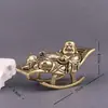 Balanço Totalmente em Latão Enfeites do Buda Risonho Figura Esculpida em Latão do Buda Maitreya Enfeites Decorações para Sala de Estar Chinesa Lote