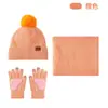Conjunto de Tres Piezas de Gorro Bufanda Guantes Tejidos para Otoño Invierno Gorro de Lana Grueso Cálido Guantes con Pantalla Táctil para Mujer