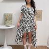 Estrategia de Deformación Ropa de Talla Grande para Mujer Diseño para Chica Gordita Nicho Vestido Francés Verano Delgada Suelta Falda Adelgazante
