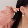 Natural Shell Fivela de Orelha Quadrada Simples Indústria Pesada Leve Brincos de Luxo Requintados Brincos de Moda Pequenos High-end All-match