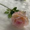 Único floco de neve Pano Rosa Simulação Planta Casamento Decoração Decoração Flor Artificial Única Simulação Rosa Buquê