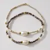 Pulsera vintage de cuentas de arroz desgastadas tejidas con perlas, de lujo ligero, de alta gama, regalo, moda, para damas, elástica, para puesto