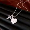 Collar con Colgante de Corazón Cruzado de Zircón con Aceite de Goteo Cadena para Clavícula de Lujo Ligero Sentido de Alta Gama Adorno de Collar de Diseño de Nicho Personalizado para Mujeres