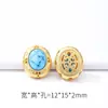 Cuentas Espaciadoras Turquesas Chapadas en Oro que Conservan el Color Accesorios Espaciadores Dorados con Incrustaciones de Cloisonné Colgante de Goteo de Aceite Pulsera DIY