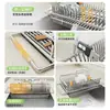 Escurridor de Platos de Cocina Acero Inoxidable 304 Multifuncional para Encimera de Cocina Plato Plato Palillos Canasta Escurridora Estante de Almacenamiento de Platos
