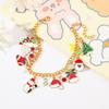 Pulsera de Cadena Navideña Europea y Americana Transfronteriza Accesorios para Fiesta Regalo Festivo Colgante de Campana Muñeco de Nieve Árbol de Navidad