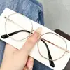 Nuevas Gafas de Metal Ultraligeras Polygon para Miopía Personalidad Estudiante Luz Azul Anti-reflejos Monturas de Gafas Planas Sin Graduación para Hombres y Mujeres