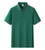 Camisas Polo de Tamanho Grande com Impressão de Logo Personalizado, Roupa de Trabalho de Seda de Gelo e Algodão de Verão Transfronteiriça, Roupa de Trabalho para Equipe, Camisetas de Manga Curta Feitas Sob Medida