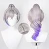 Lingqi Collapse Star Dome Railway Lobo Prateado Peruca Cos Cabelo Sintético Destaque Azul Misturado Cor Gradiente Mancha