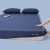 Sábana de Algodón Tejido de Punto de Alta Densidad Gruesa sin Costuras, Color Sólido Simple, Cubierta de Cama de una Pieza Absorbente de Humedad para Dormir Profundamente en Todas las Estaciones